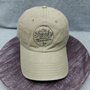 Old Smoky Distillery Tan Adjustable Baseball Cap Embroidered Logo Cotton Hat